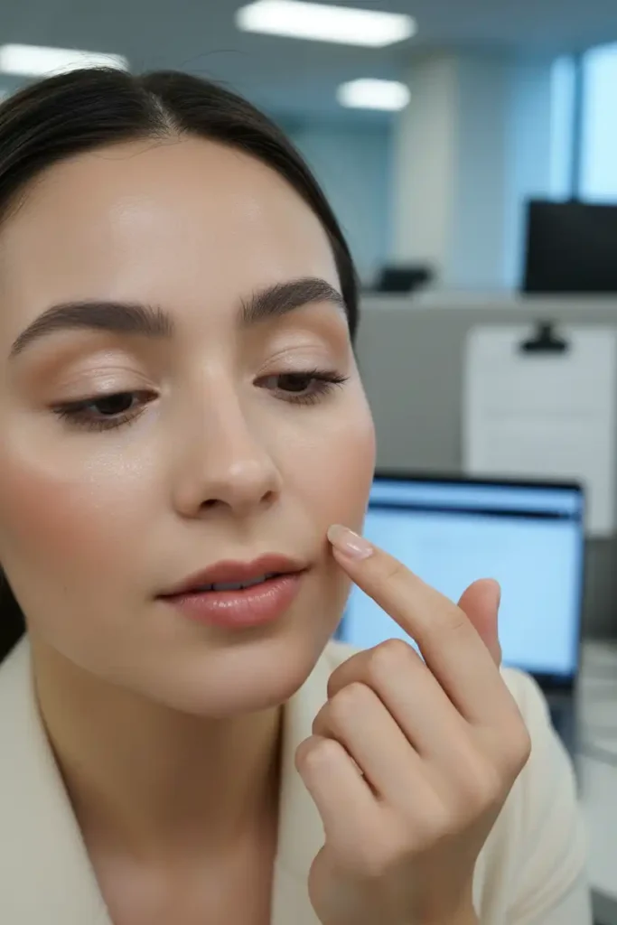 A subtle makeup look for days you can't touch up