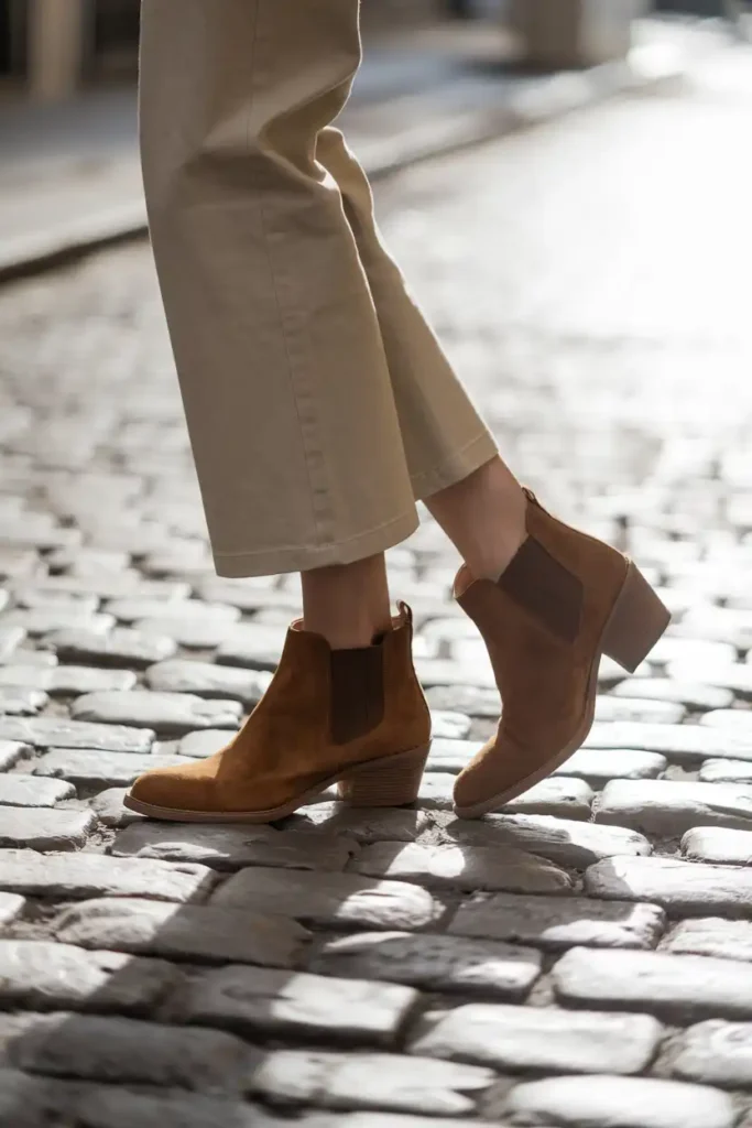Ankle Boots and Khaki Pants Combos for Fall Transitions