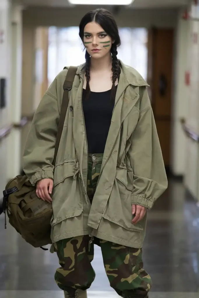 Army girl halloween costume college parties will actually let through the door
