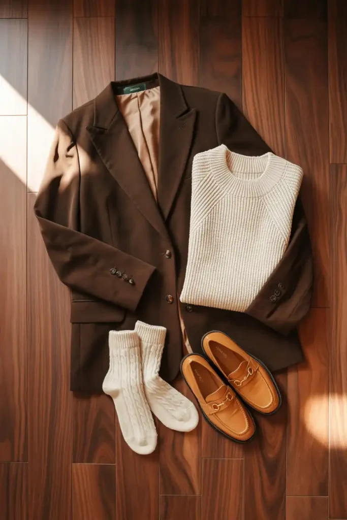 Autumn Outfits in Espresso and Cream