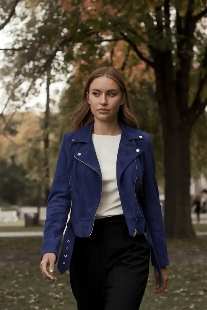 Blue Suede Jacket Styling Tips for a Bold Fall Statement