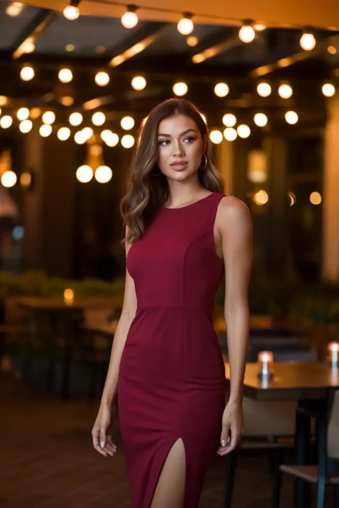 Bodycon Dresses in Burgundy for a Night Out
