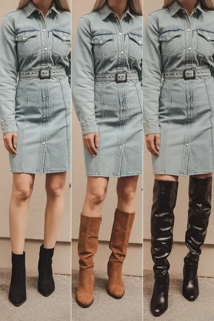 Boots Styling Tips for Every Denim Dress Length