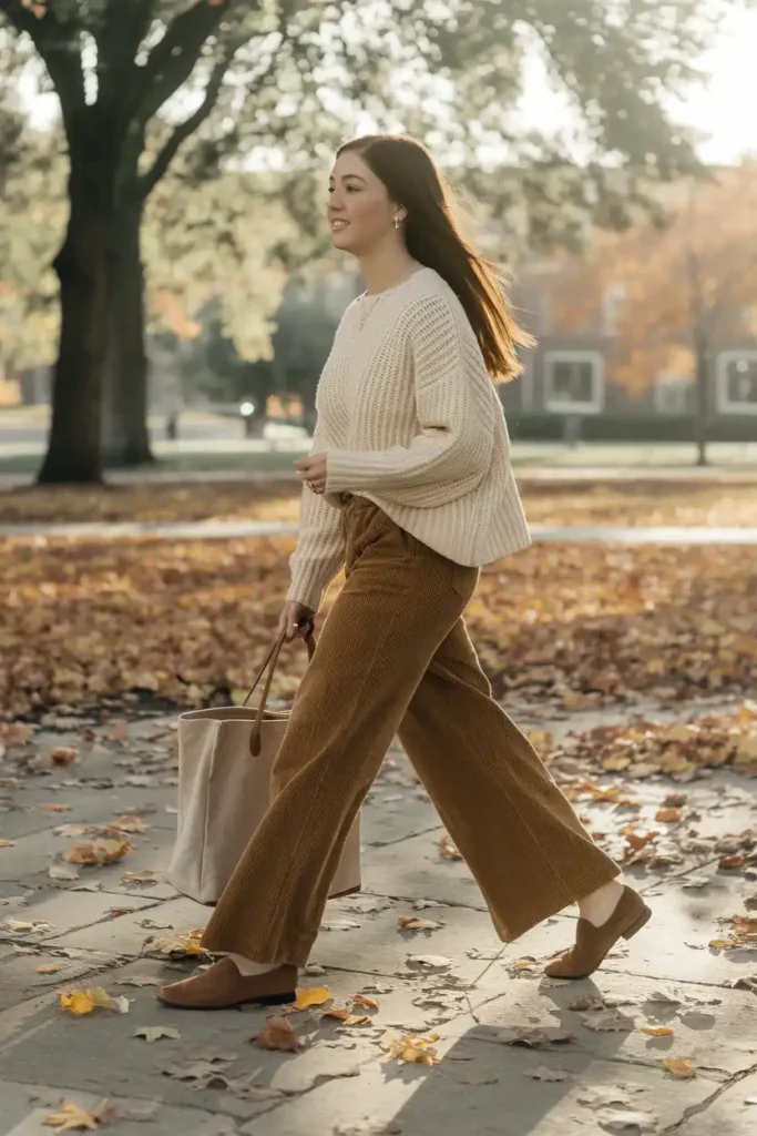 Brown Suede Mary Janes Outfit Ideas for Cozy Campus Days