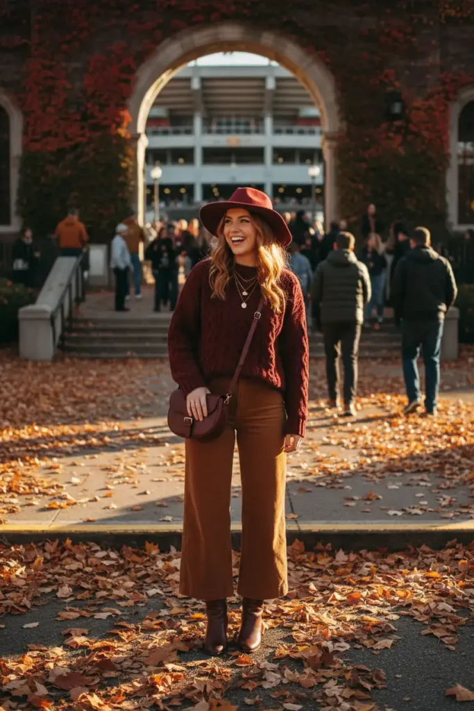 Burgundy Fall Outfits for a Rich, Seasonal Game Day Look