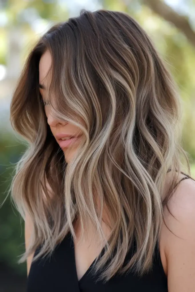 Caramel Ash Blonde Pieces for Cool-Toned Brunettes