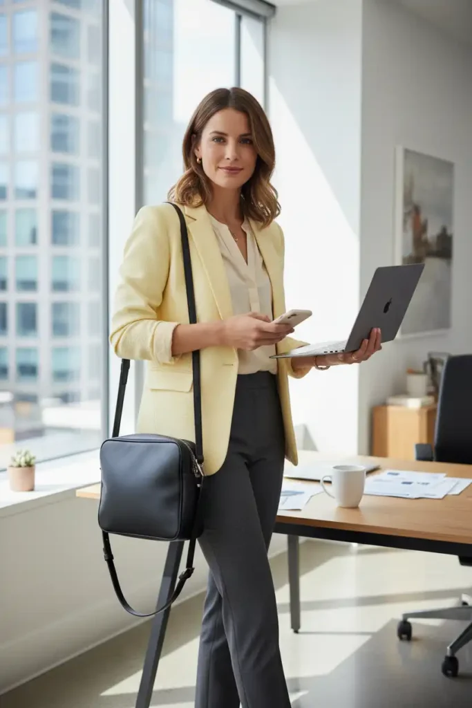 Classy outfits in pale yellow work for the office too