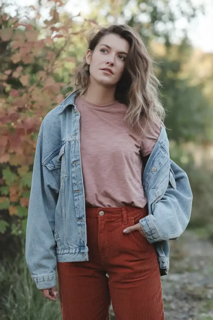 Corduroy Pants Outfit Ideas That Transition Between Seasons