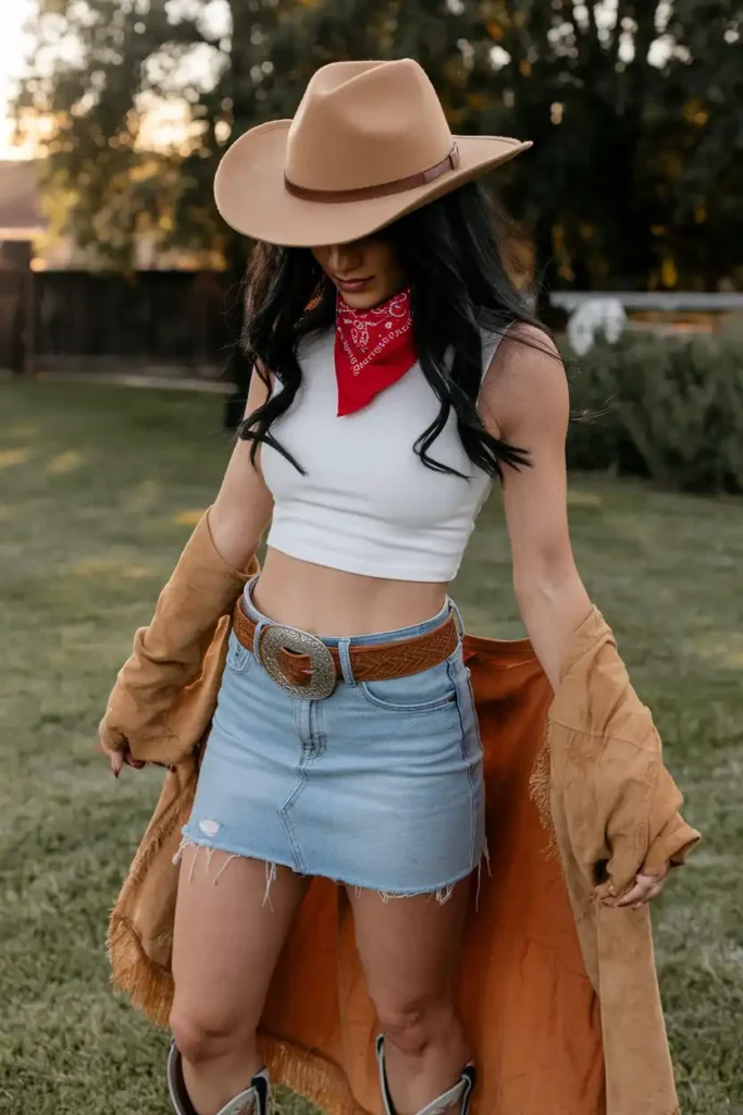 Cowgirl that reads as styled, not costume shop