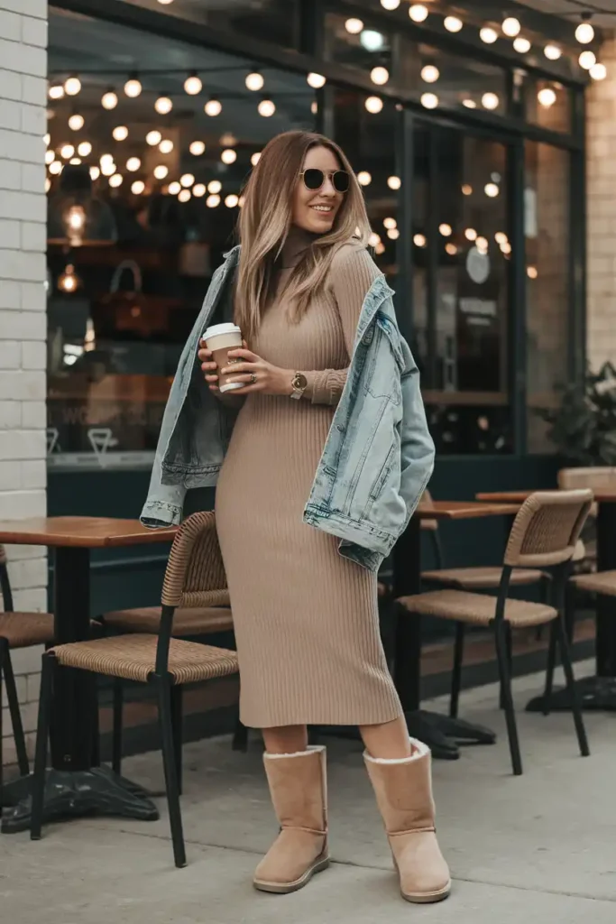 Dress and Uggs Outfit Pairings for Weekend Brunch
