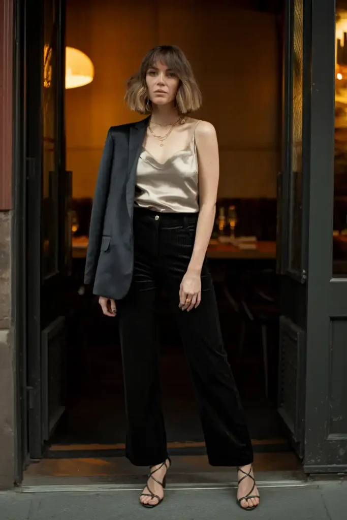 Dressing Up a Corduroy Pants Outfit for Dinner Plans