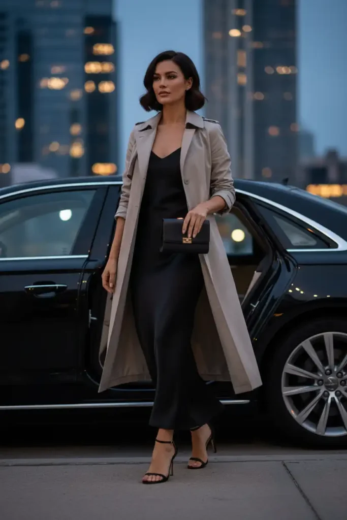 Elegant Evening Looks With a Trench on Top