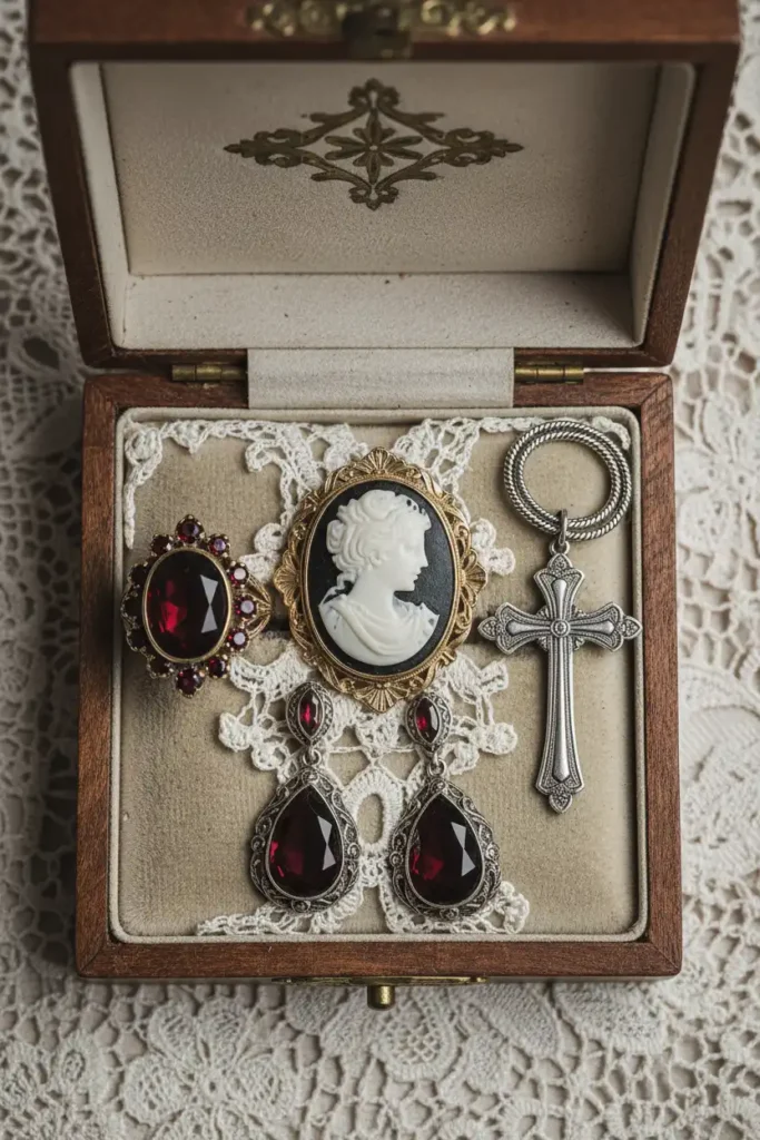 Fancy Jewelry: Cameos, Crosses, and Blood-Red Stones