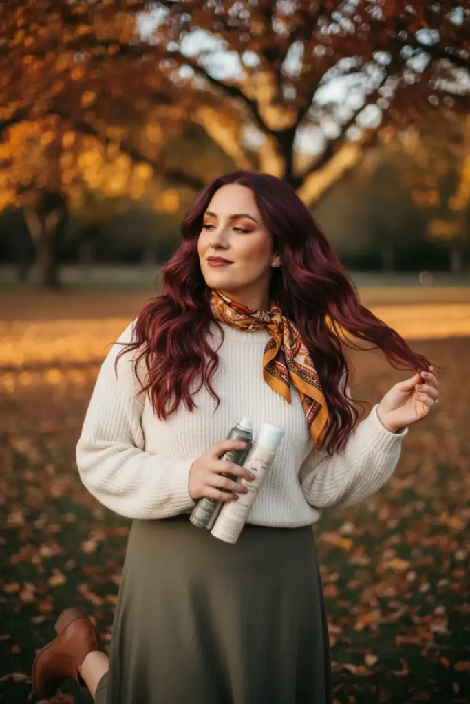 Final tips to keep burgundy hair looking fall-ready, not costume-like