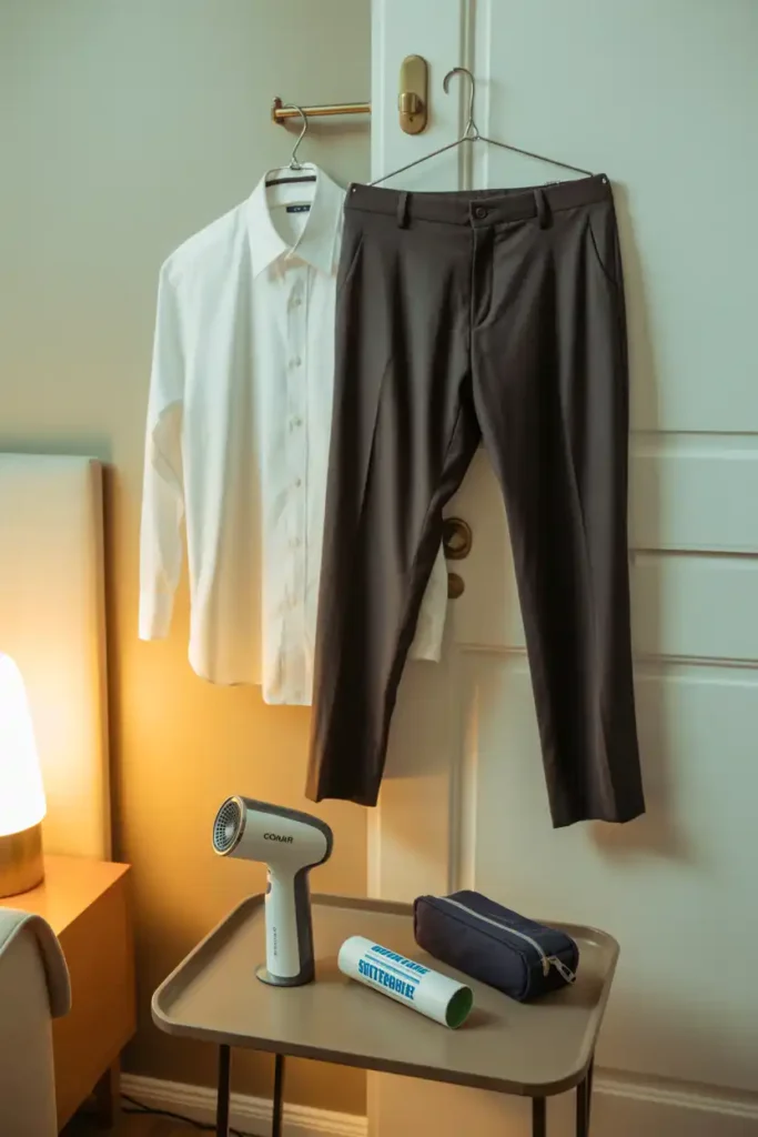 Fixing Wrinkles, Lint, and Fit the Night Before