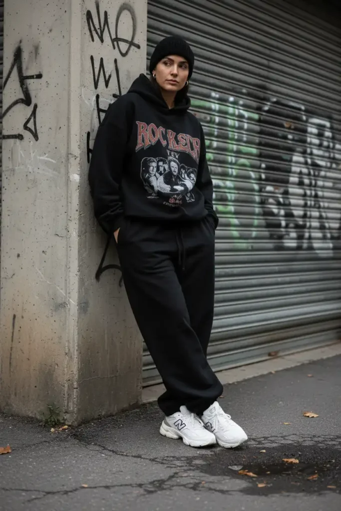 Full Streetwear Styling With Chunky Sneakers