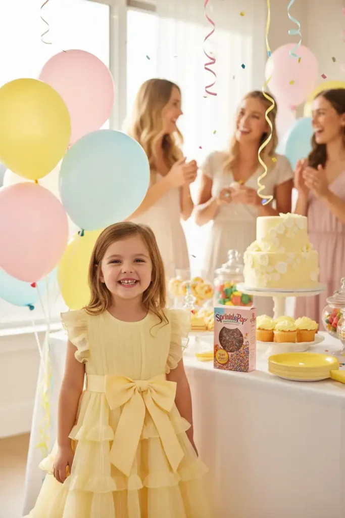 Girls party dress ideas in yellow that actually photograph well