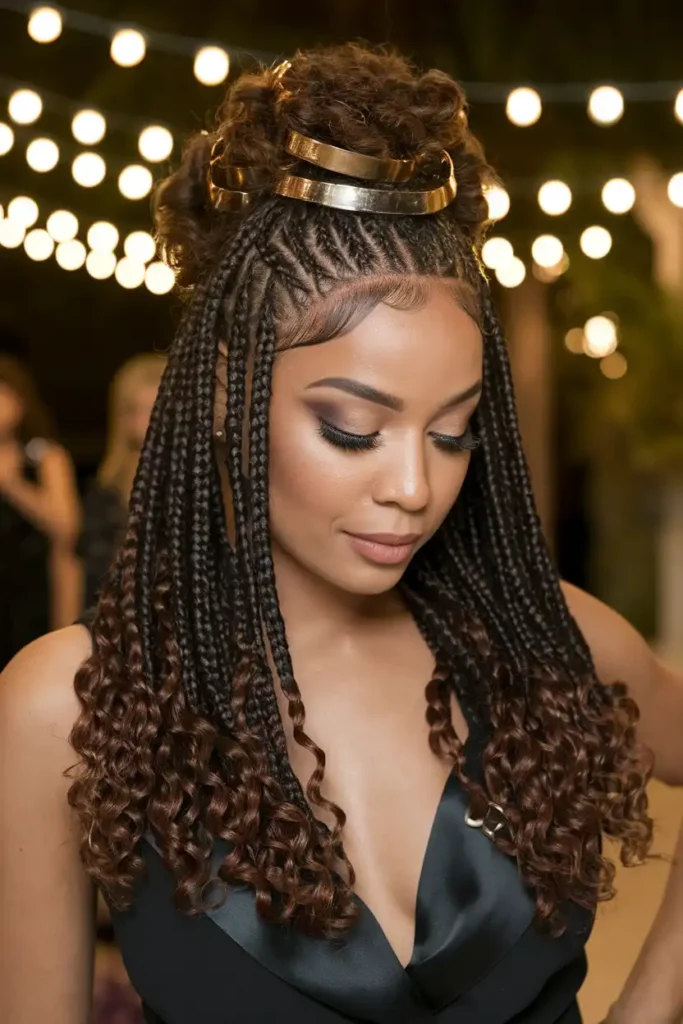 Goddess Braids Hairstyles for a Polished Event Look
