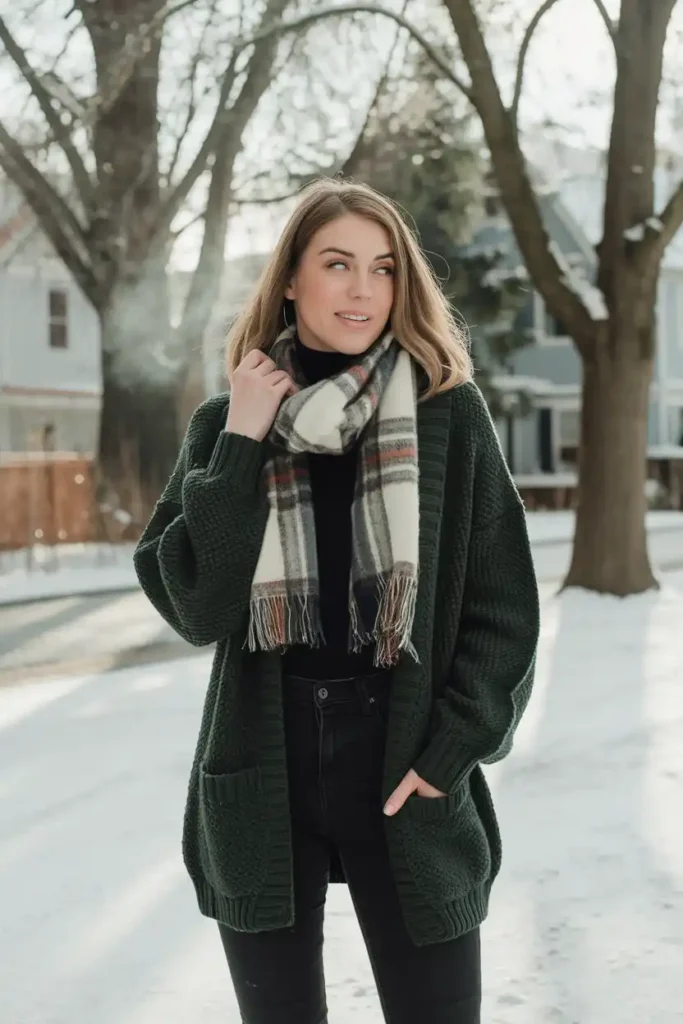 Green Cardigan Ideas for Winter