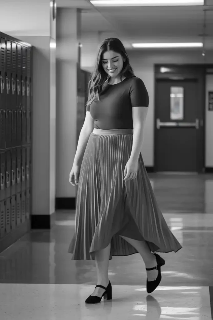 How to Style Plus Size Skirts With Structured Shoes