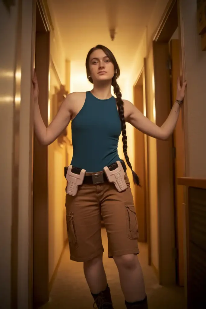 Lara Croft costume: the easiest win when you already have dark hair