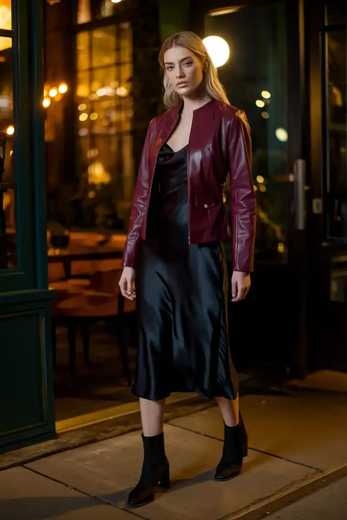 Leather Going Out Jacket for Evening Wear