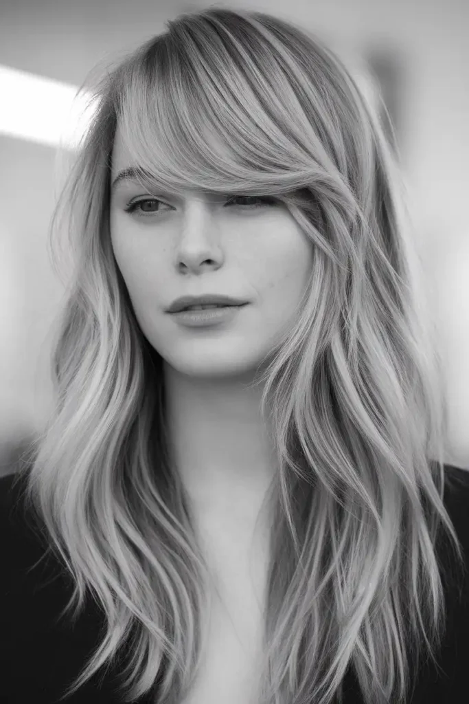 Long Bangs and Layers Together
