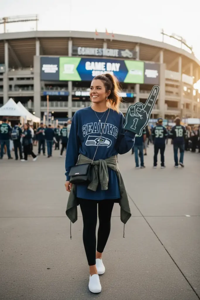 Long Tee Shirt Outfits for Game Day Comfort