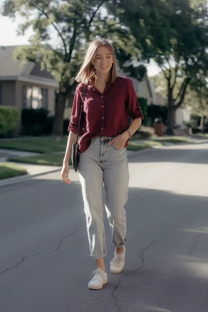 Maroon and Denim Combos for Everyday Wear