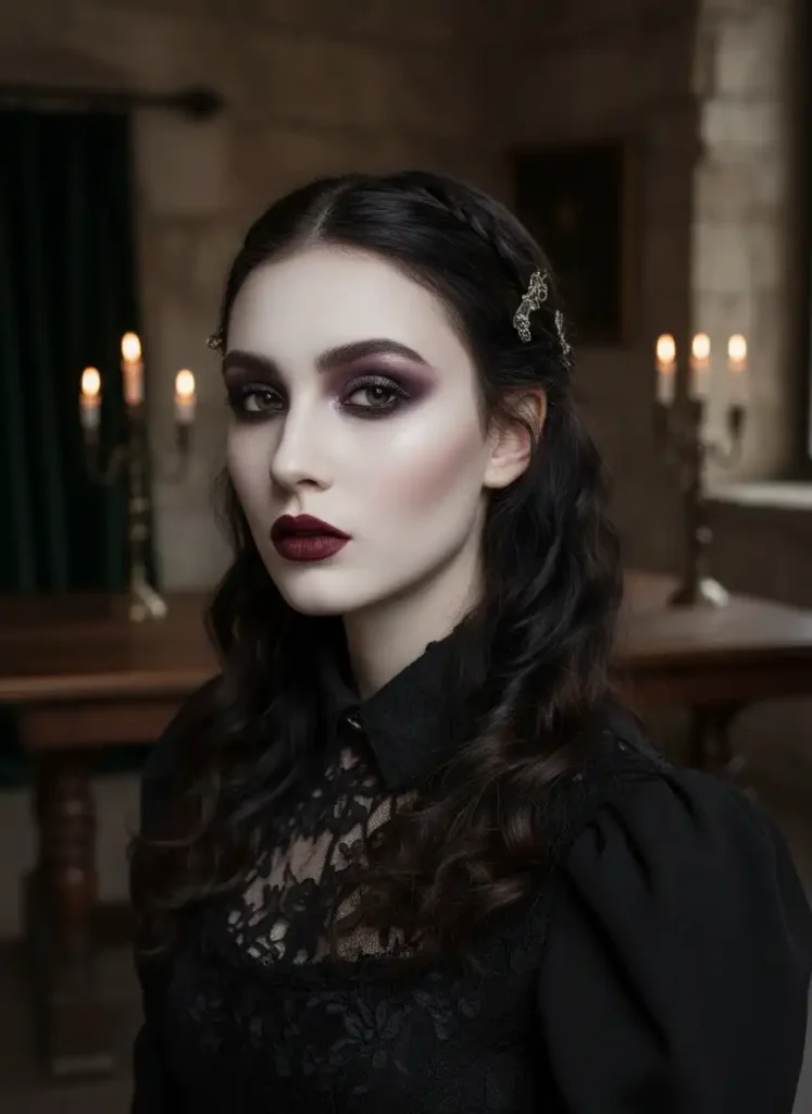 Medieval makeup inspiration for a romantic goth aesthetic
