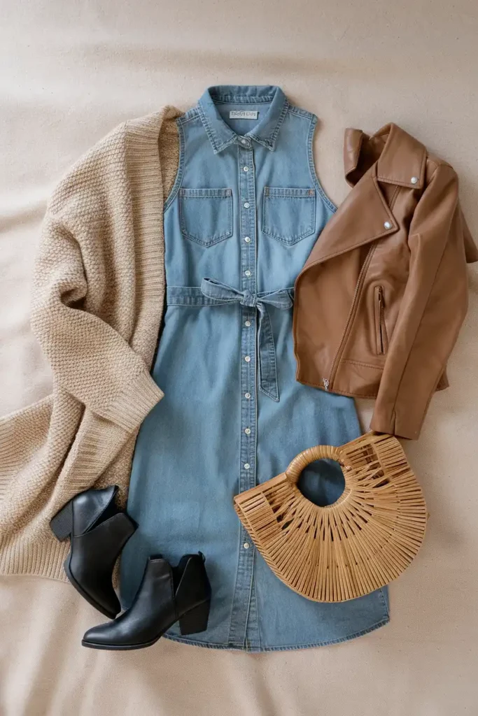 Medium Wash Denim Dress Looks That Work Year-Round