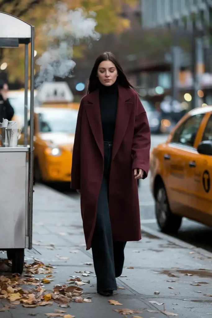 November NYC Outfits That Make Maroon Look Polished