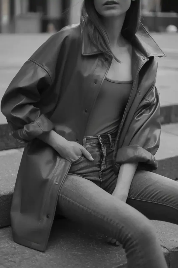 Oversized Leather Jacket Outfits That Still Look Put Together