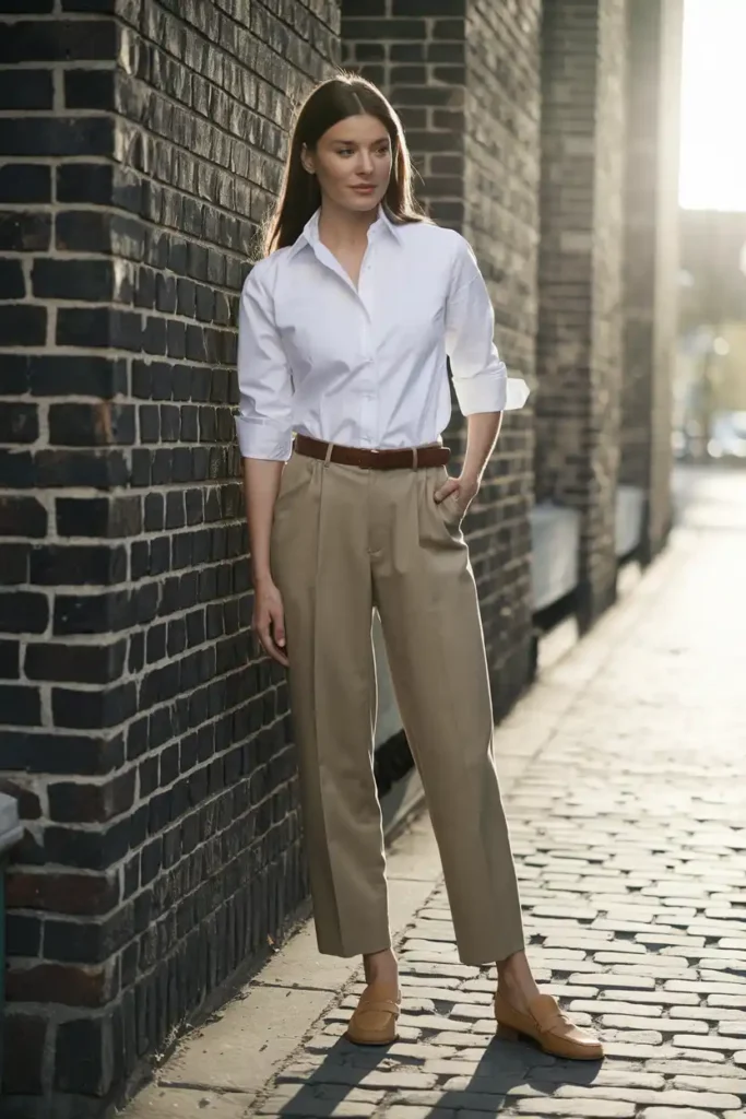 Pairing a White Shirt With Khaki Pants for Effortless Polish
