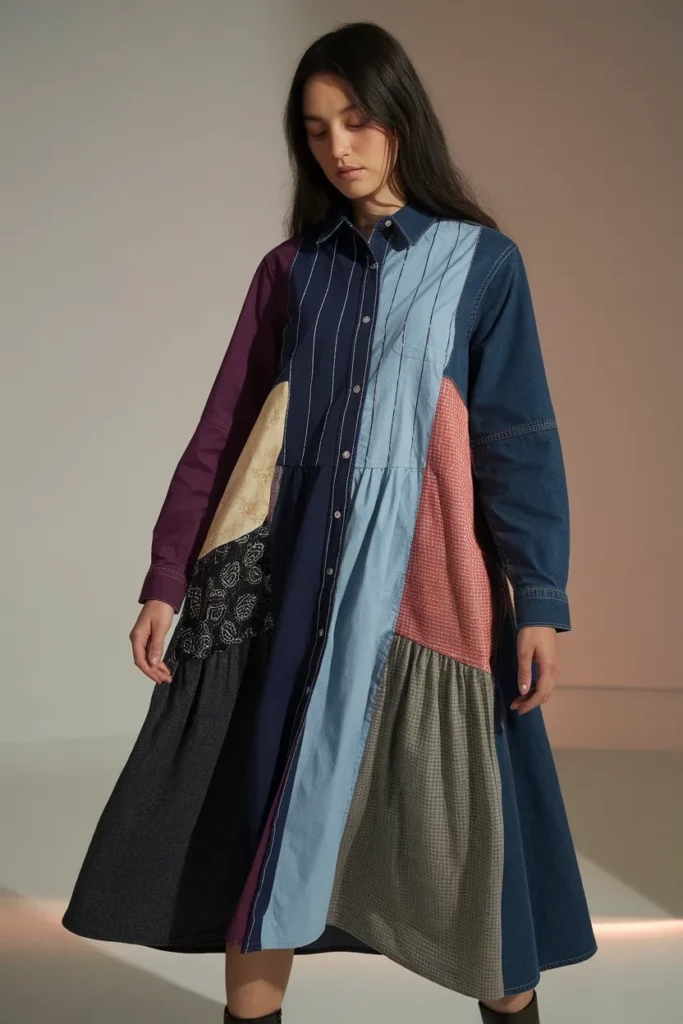 Patchwork dresses add texture without trying too hard