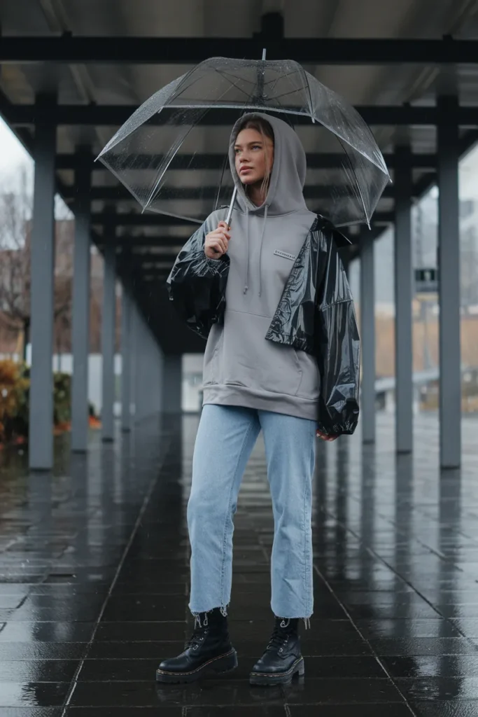 Rainy Day 90s Outfit Formula That Keeps You Dry And Stylish