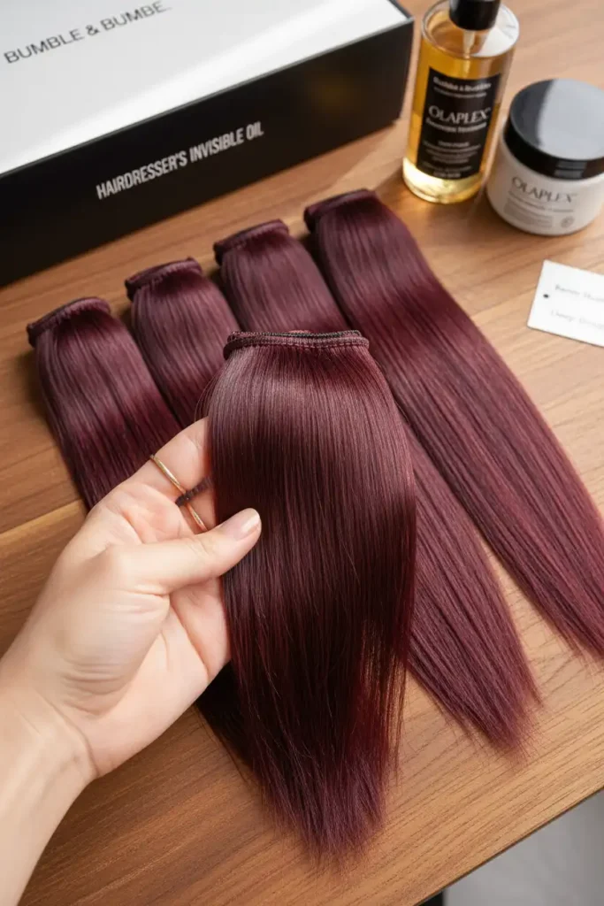 Remy hair extensions and how they hold burgundy color