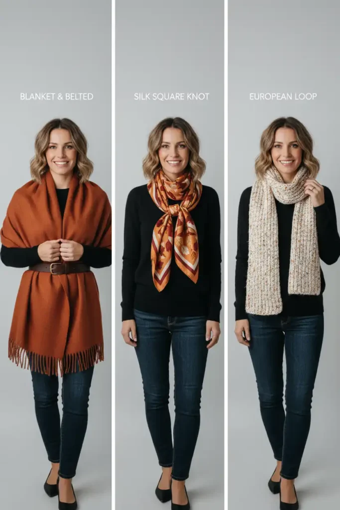 Scarf Styling That Adds Shape Instead of Bulk