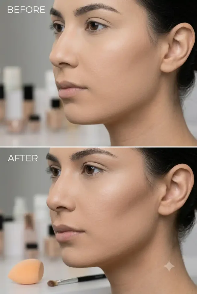 Shaping your face without heavy products