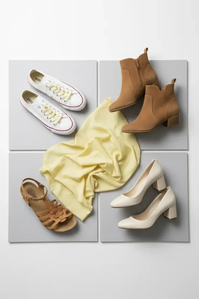 Shoe pairing guide for yellow dresses in every season