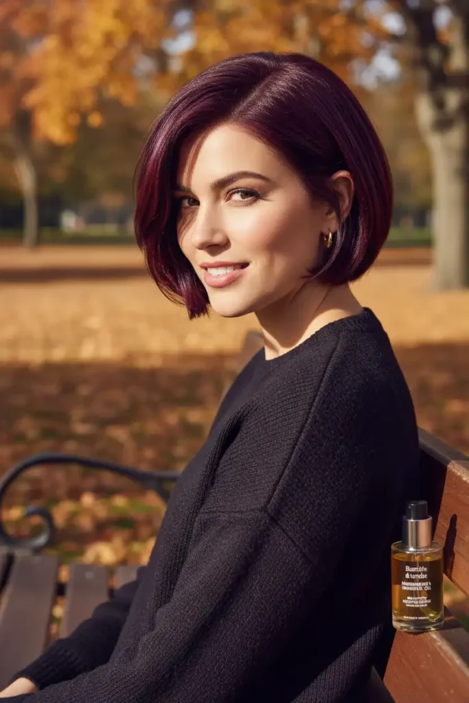 Short burgundy hair: styles that make the color pop
