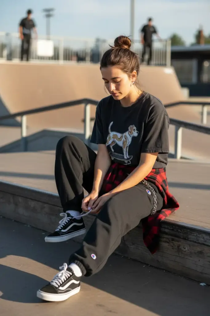 Skater-Inspired Sweatpants Outfits for Women