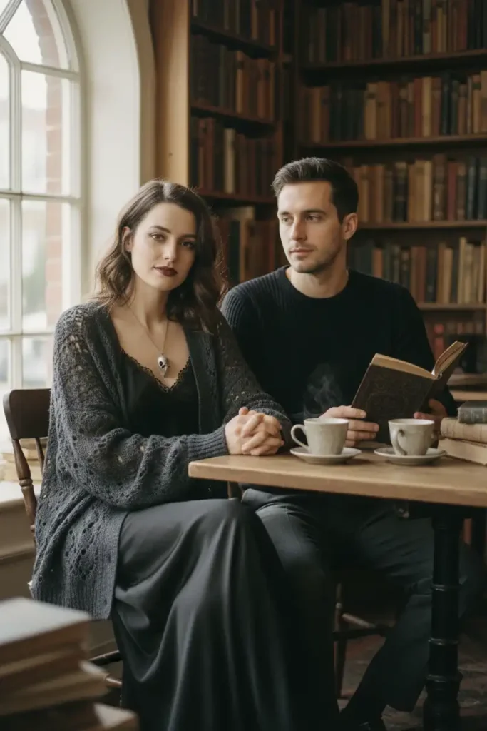 Soft Goth Fashion Aesthetic for Couples Who Hate Heavy Makeup