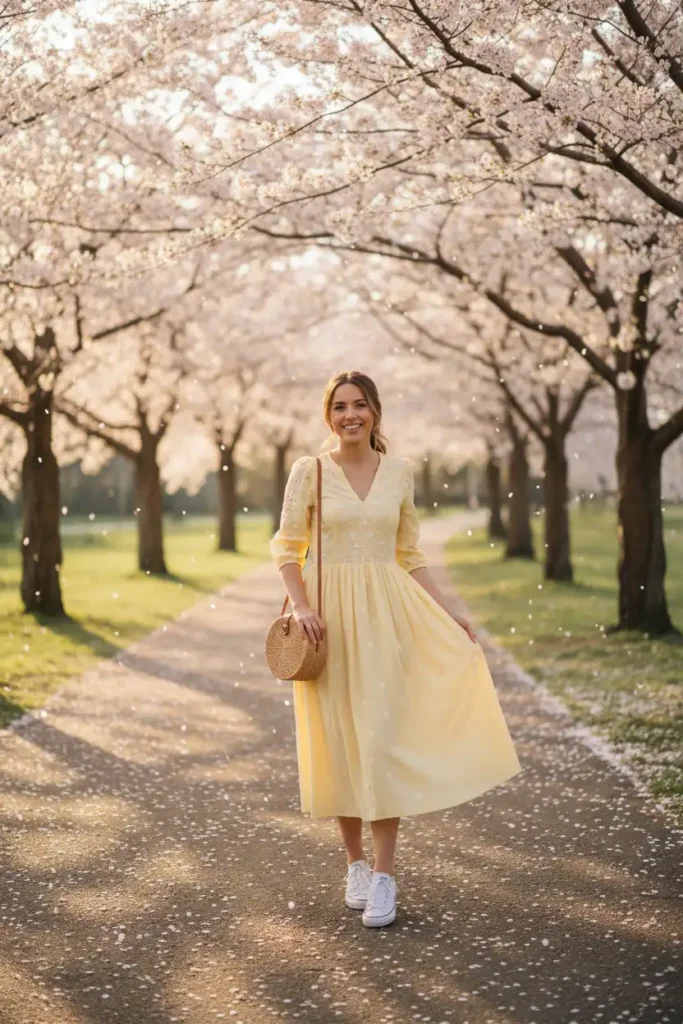 Spring days call for a lighter version of pastel yellow aesthetic dressing