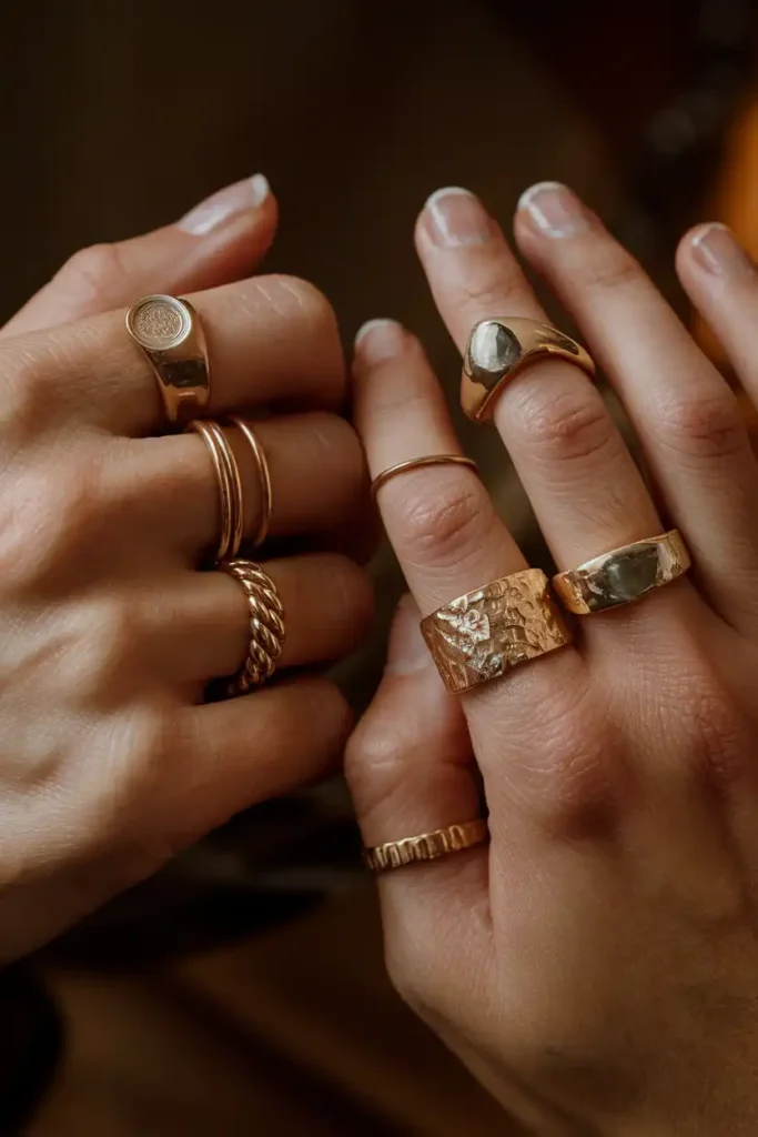 Stacked Rings and the Full Hand Look