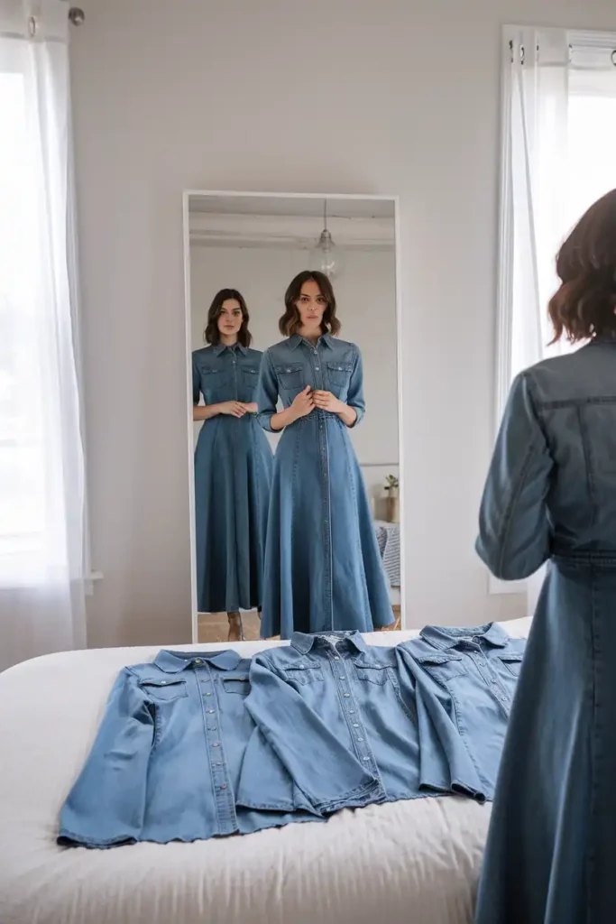 Start With the Right Denim Dress Silhouette