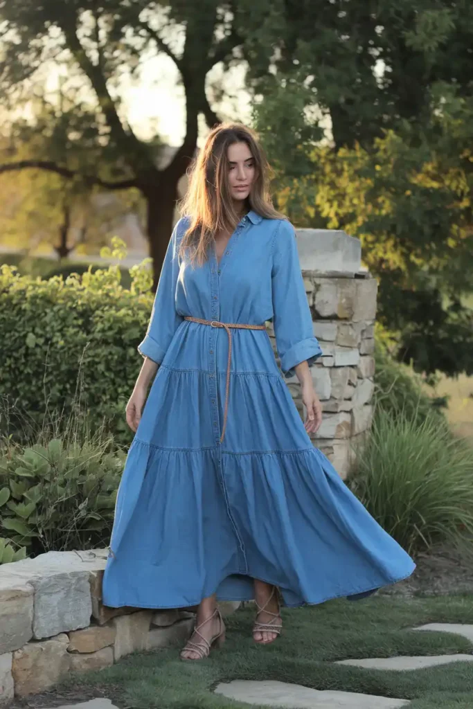 Styling a Denim Maxi Dress Outfit for Effortless Elegance