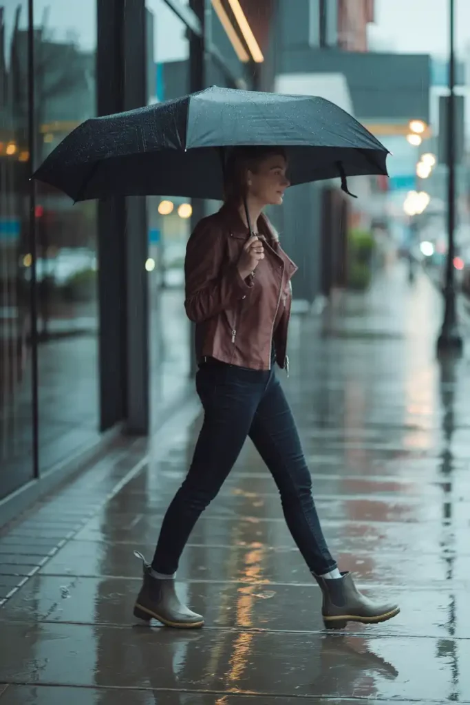 Styling a Leather Jacket for Rainy Days