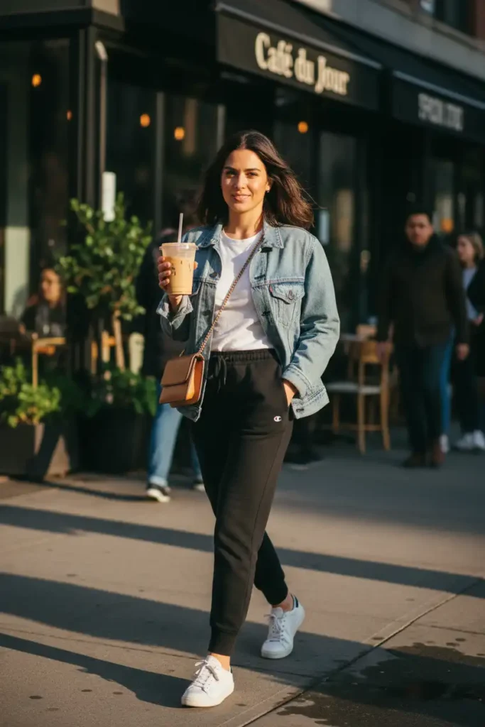 The 10-Minute Black Sweatpants Outfit for a Coffee Run