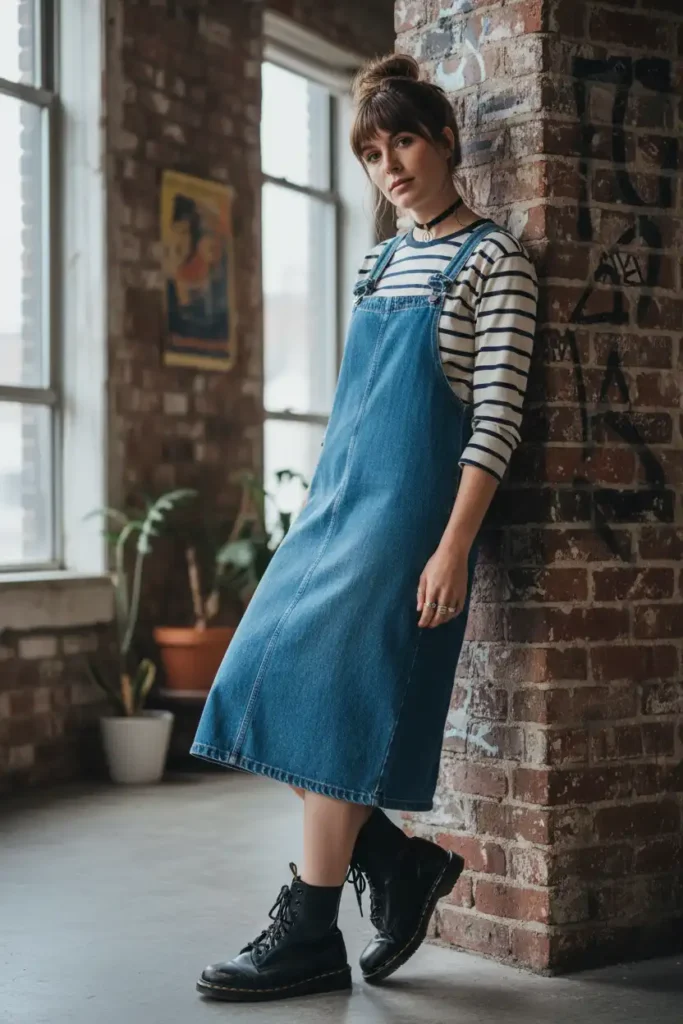 The Denim Pinafore Outfit: A 90s Party Staple